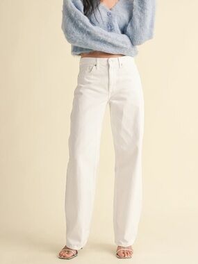 Just Black Cream Straight Leg Jeans